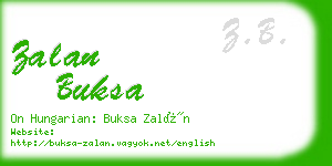 zalan buksa business card